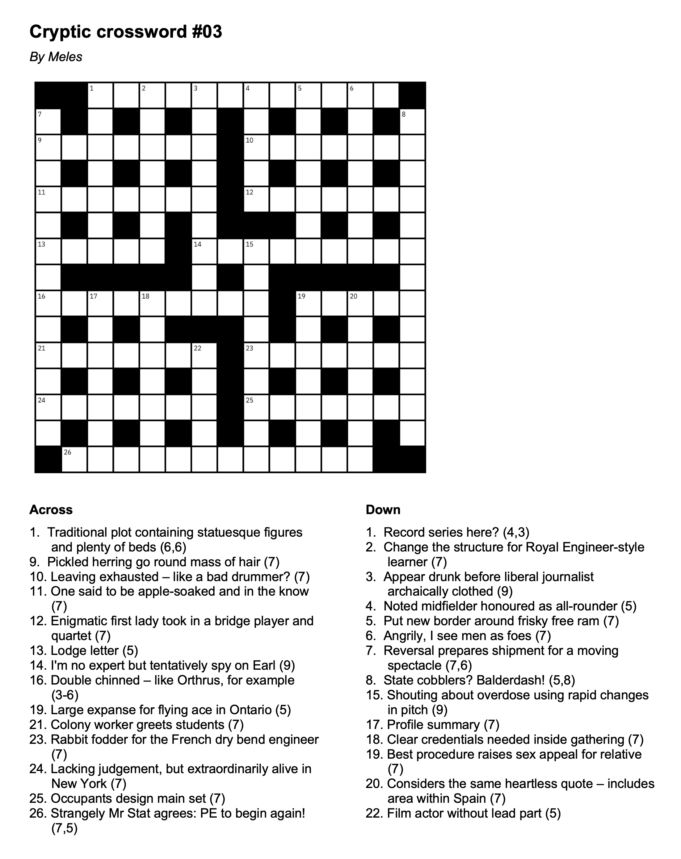 Cryptic crossword #03