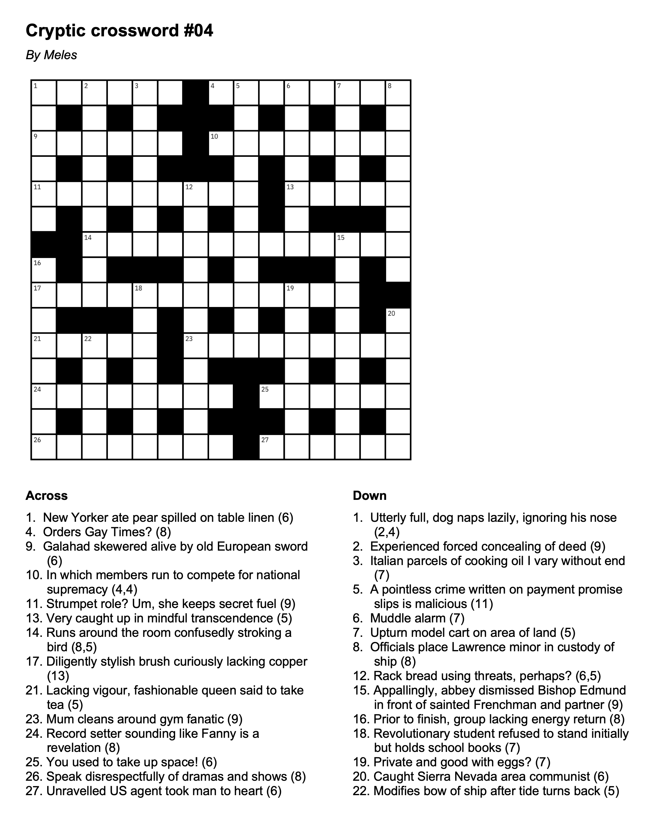 Cryptic crossword #04